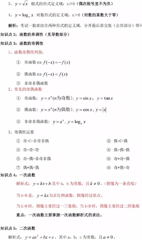 成人高考數(shù)學知識點有哪些？知識點歸納匯總！-5