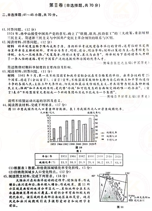 2021年成人高考高起本史地綜合真題及答案(已公布)！-5