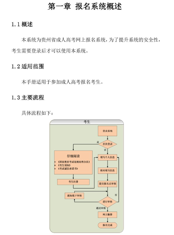 貴州省2024年成人高?？荚囌猩W(wǎng)上報(bào)名操作手冊(cè)