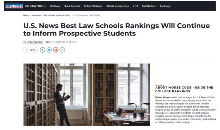 哪些院校要退出US News排名？6所世界名校法學院官宣退出US News排名